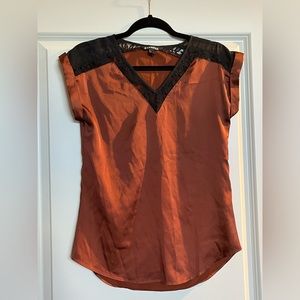Orange Silk Top